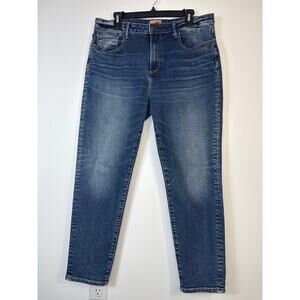 Driftwood Gizelle Classic Fit Jeans Cropped Stretch Denim Button Zip 32